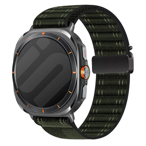Bracelet nylon ondulé boucle en P Samsung Galaxy Watch Ultra 2 (vert)