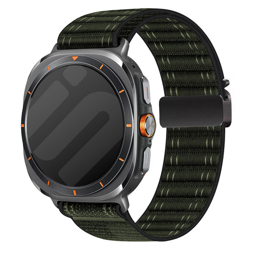 Bracelet nylon ondulé boucle en P Samsung Galaxy Watch Ultra 2 (vert)