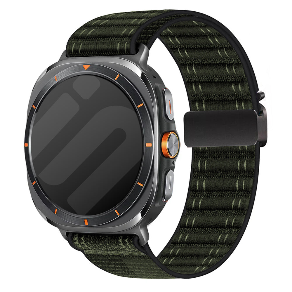 Samsung Galaxy Watch Ultra Wave Nylon Strap with P-buckle (Green)