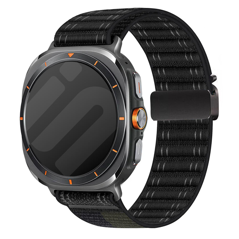 Bracelet nylon wave Samsung Galaxy Watch Ultra avec P-boucle (noir)