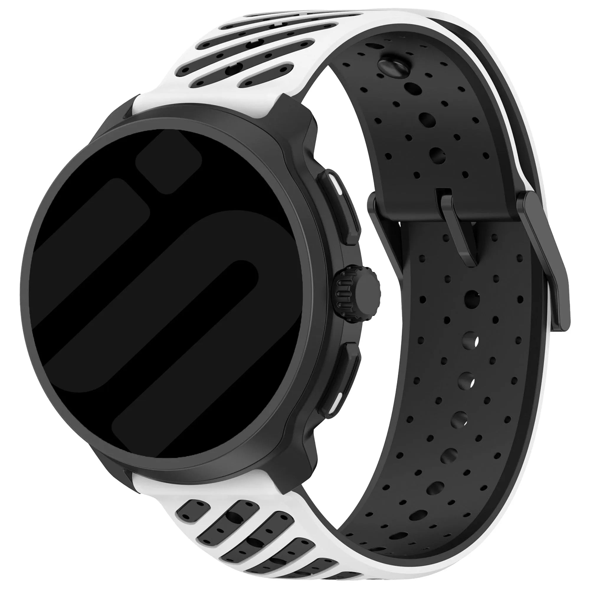 Suunto 9 Peak Striped Silicone Strap (White/Black)