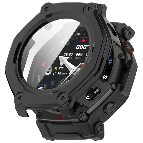 Coque dure avec verre Amazfit T-Rex 3 Pro - 48mm (noir)