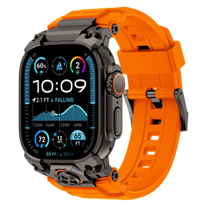 Apple Watch Ultra 'Four Claw' Silicone Strap (Orange/Black)