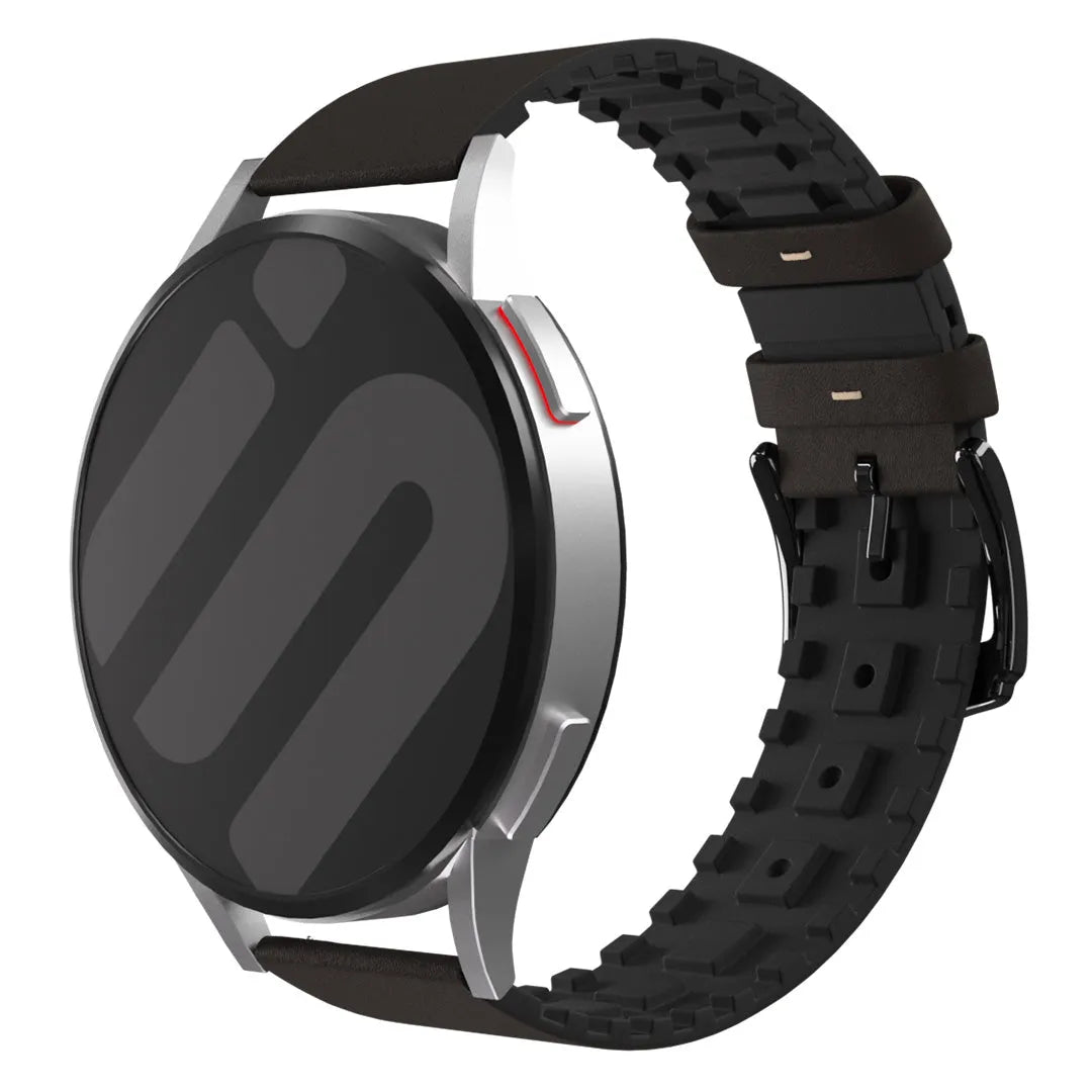 Bracelet cuir et silicone Coros Apex 2 (marron)