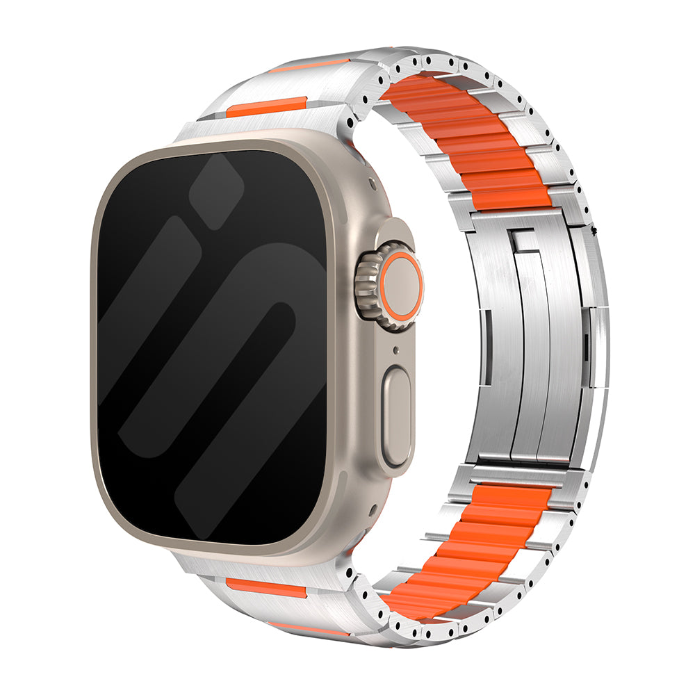 Apple Watch Steel Hybrid Strap (Titanium/Orange)