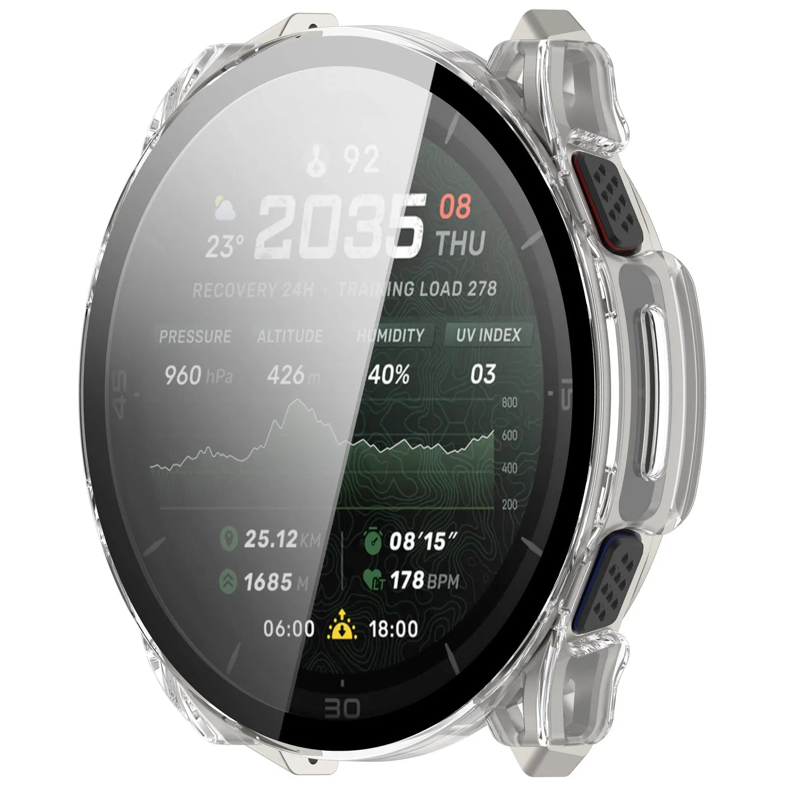 Coque rigide avec verre Amazfit Cheetah 2 Ultra (transparent)
