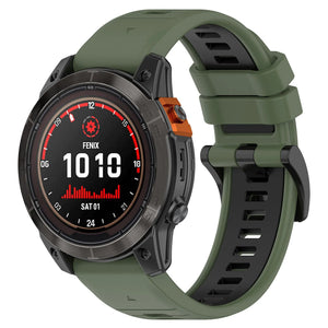 Silicone Buckled Sport Strap, on a watch, 3/4 front view