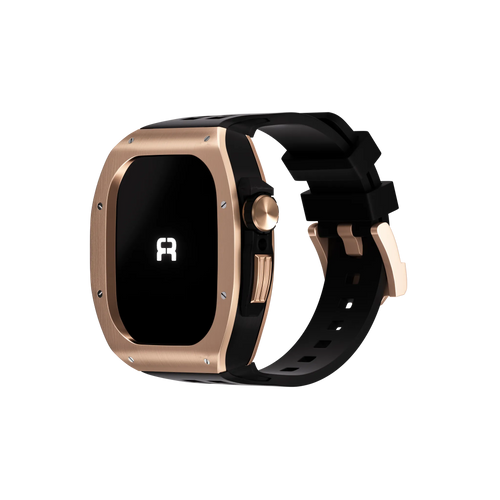 Reqior Boîtier en polymère et acier avec bracelet en caoutchouc Apple Watch 45mm (rose or)