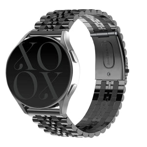 Steel Strap, black, on a watch, 3/4 front view