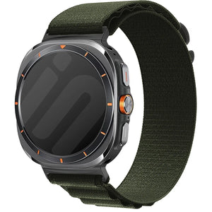 Alpine Nylon Strap, green, on a watch, 3/4 front view
