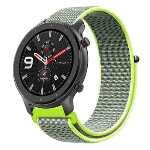 Nylon Strap, fluorescent, on a watch, 3/4 front view