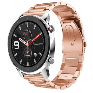 Steel Strap, rose gold, on a watch, 3/4 front view