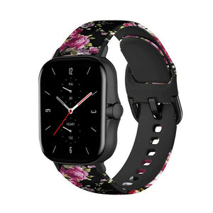 Print Silicone Strap, on a watch, 3/4 front view