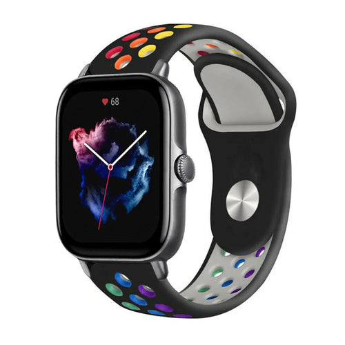 Silicone Sport Strap, on a watch, 3/4 front view