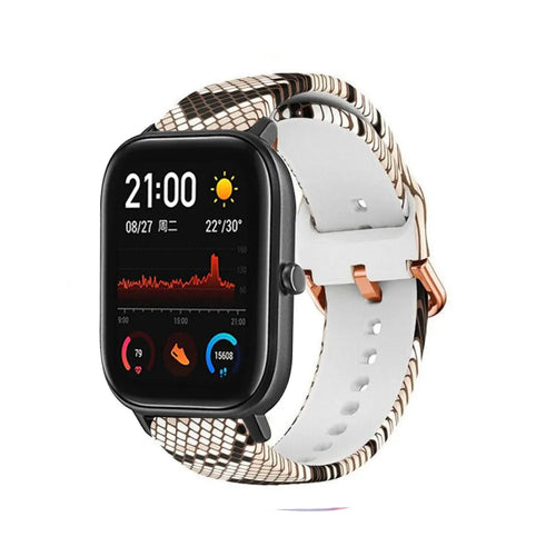 Print Silicone Strap, on a watch, 3/4 front view