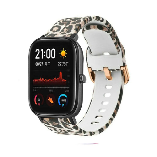 Print Silicone Strap, on a watch, 3/4 front view