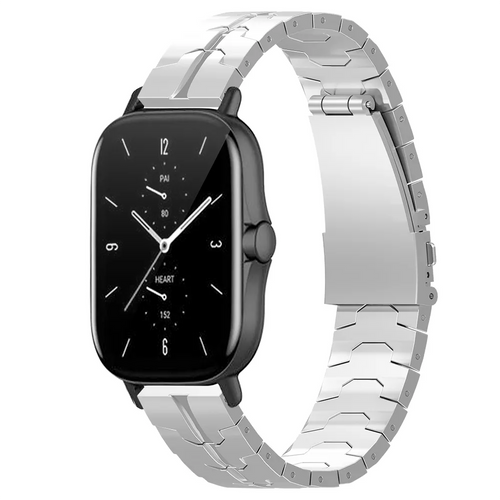 Steel Iron Strap, silver, on a watch, 3/4 front view