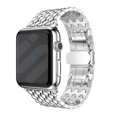 Bracelet acier dragon Apple Watch (argent)