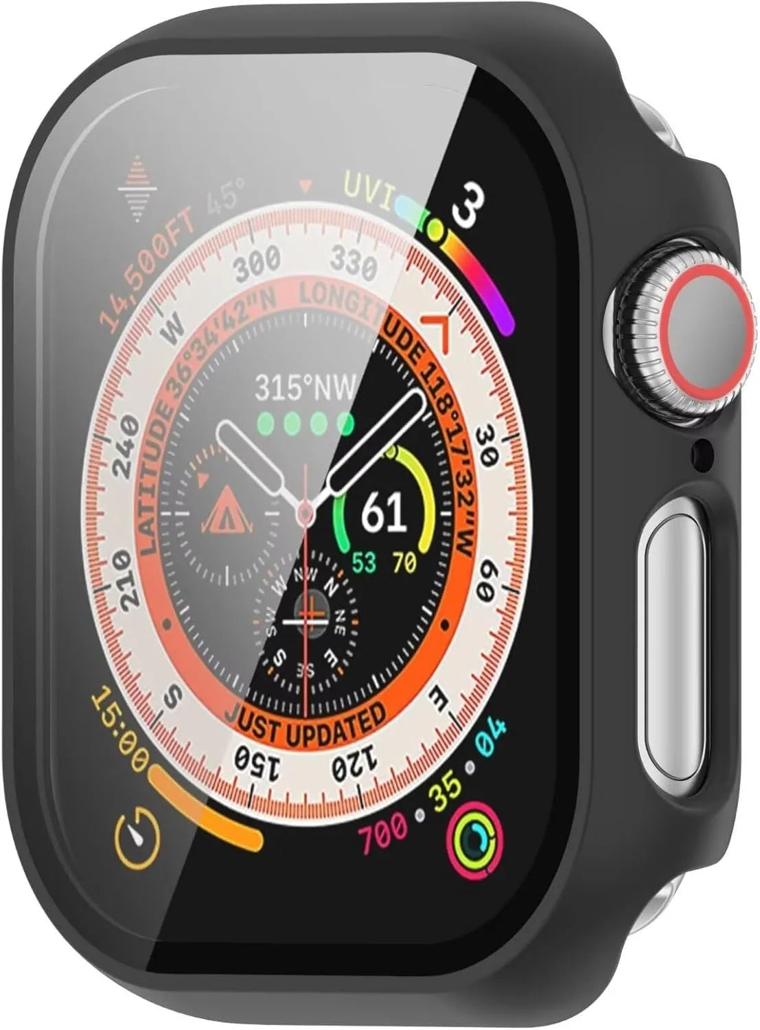 Coque rigide avec verre Apple Watch (noir)