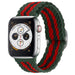 Bracelet Apple Watch nylon tissé réglable (rouge/noir/vert)