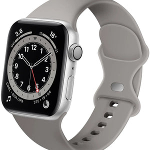 Silicone Strap 'Classic', grey, on a watch, 3/4 front view