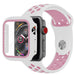Bracelet sport Apple Watch + étui TPU (blanc/rose)