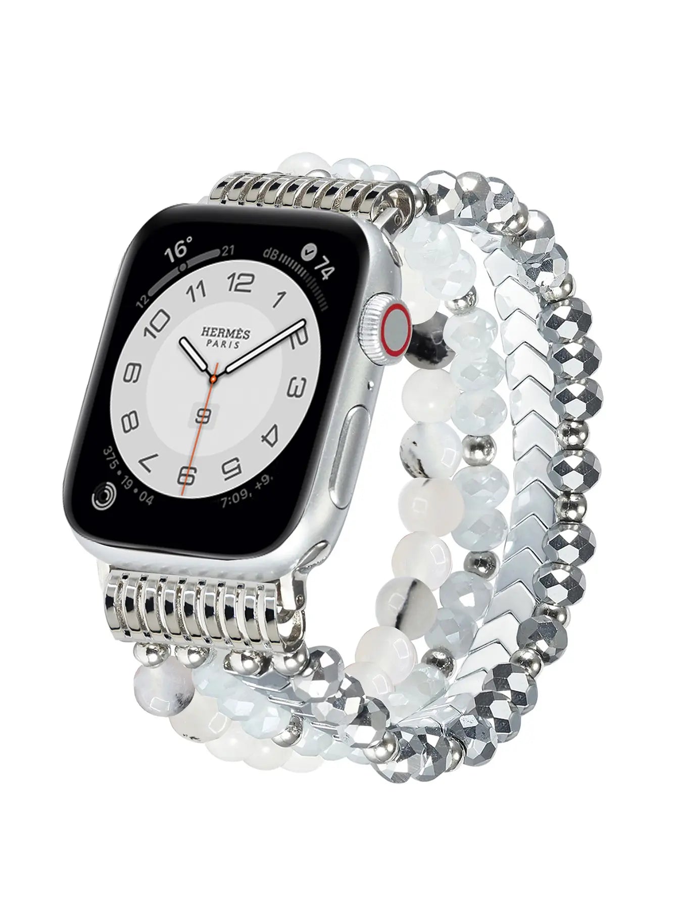 Apple Watch Beaded Strap (Silver)