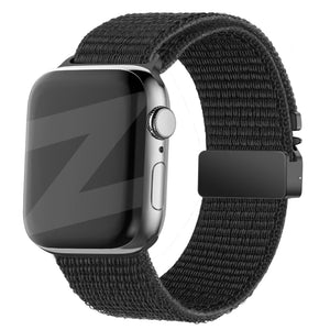 apple watch nylon strap classic with parachute buckle black