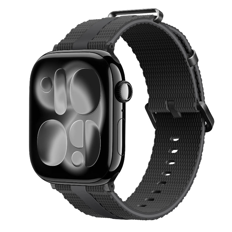 apple watch silicone band black