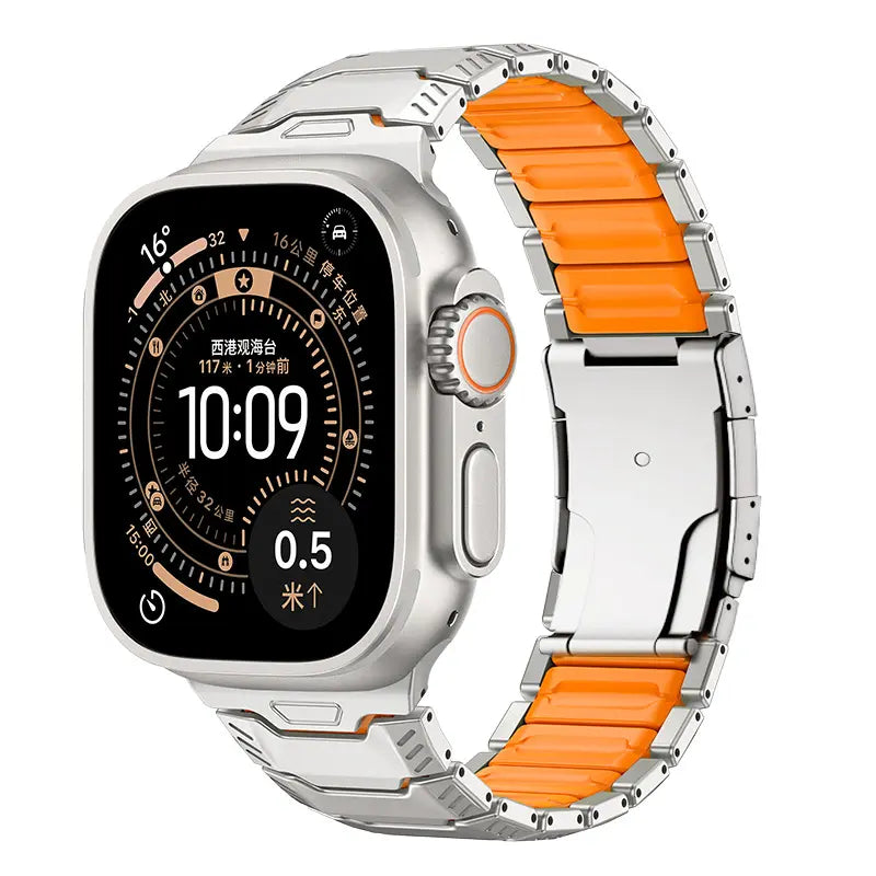 apple watch titanium mecha band titanium orange