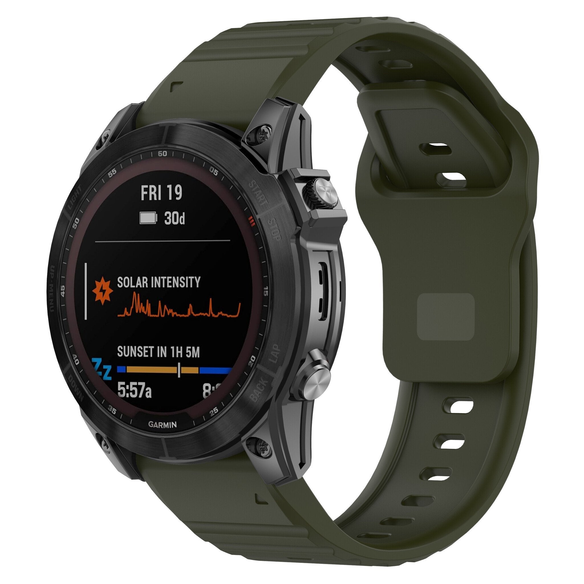 Bracelet silicone Outdoor Garmin Fenix 8 Pro - 51mm (vert militaire)
