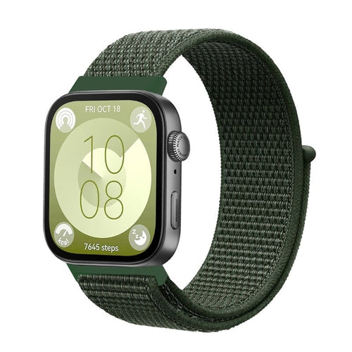 Huawei Watch Fit 4 Nylon Classic Strap (Dark Green)