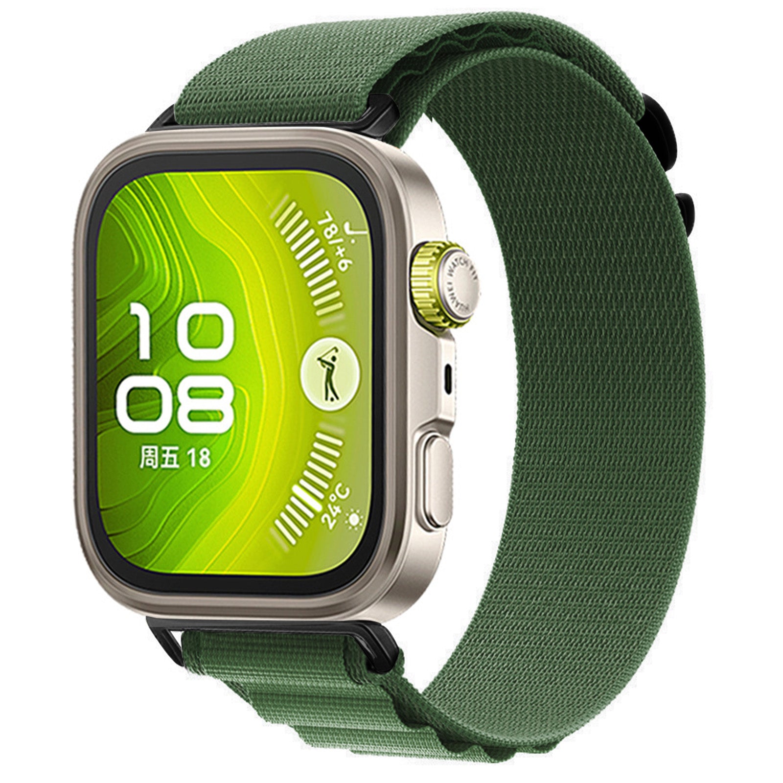 Bracelet Alpine nylon Huawei Watch Fit 5 Pro (vert militaire)