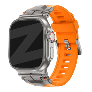 Liquid Silicone Strap 'Explorer', on a watch, 3/4 front view