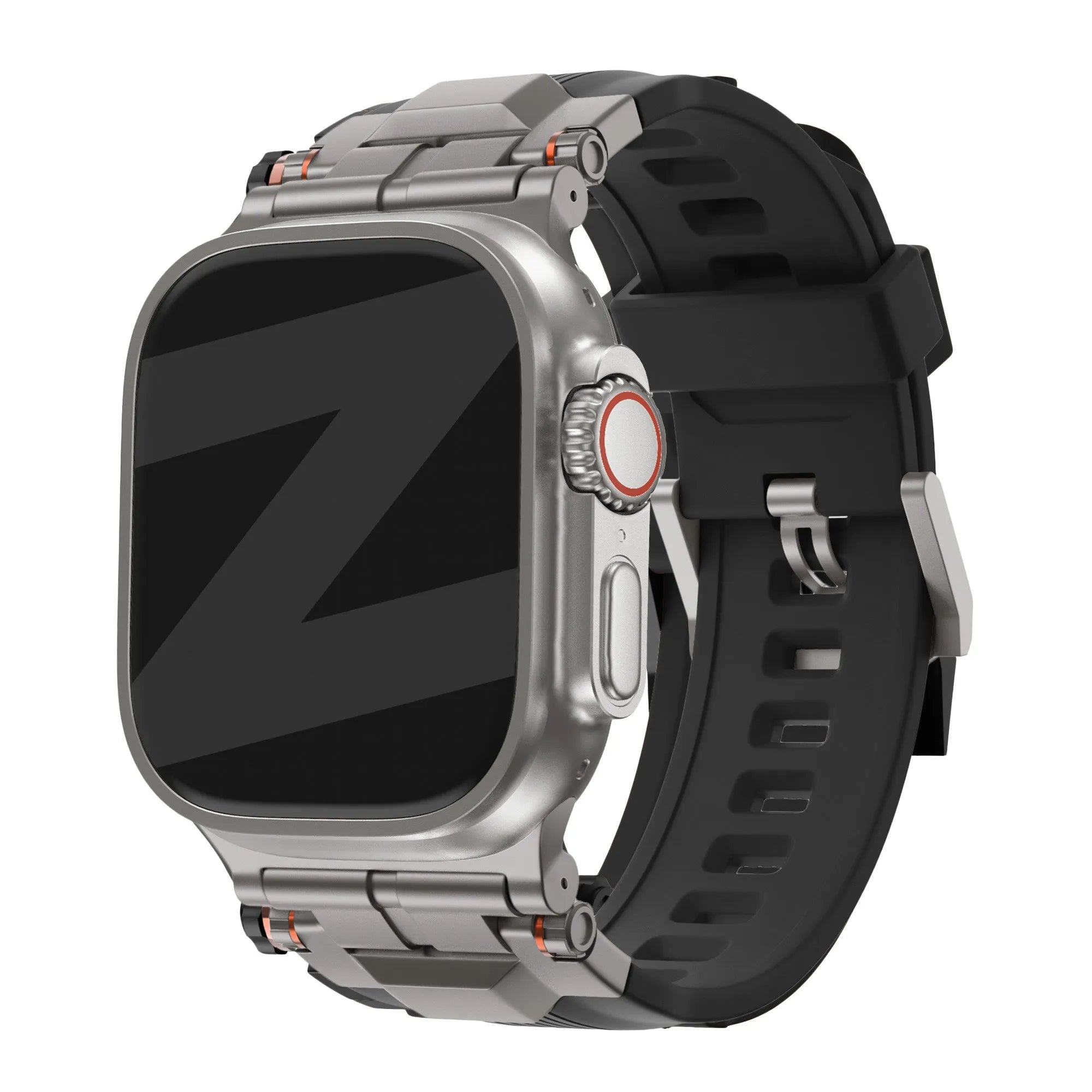 Bandz Bracelet silicone Liquid 'Explorer' Apple Watch (noir avec titane)