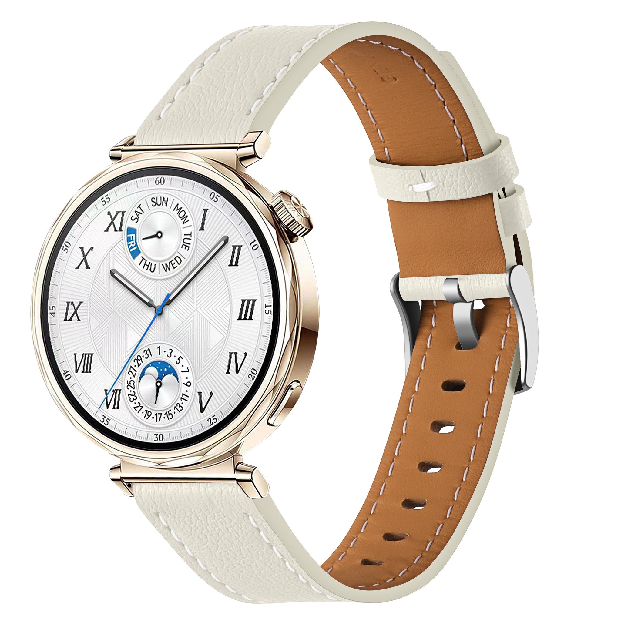 Bracelet cuir 'One Push' Huawei Watch GT 5 Pro - 42mm (beige)