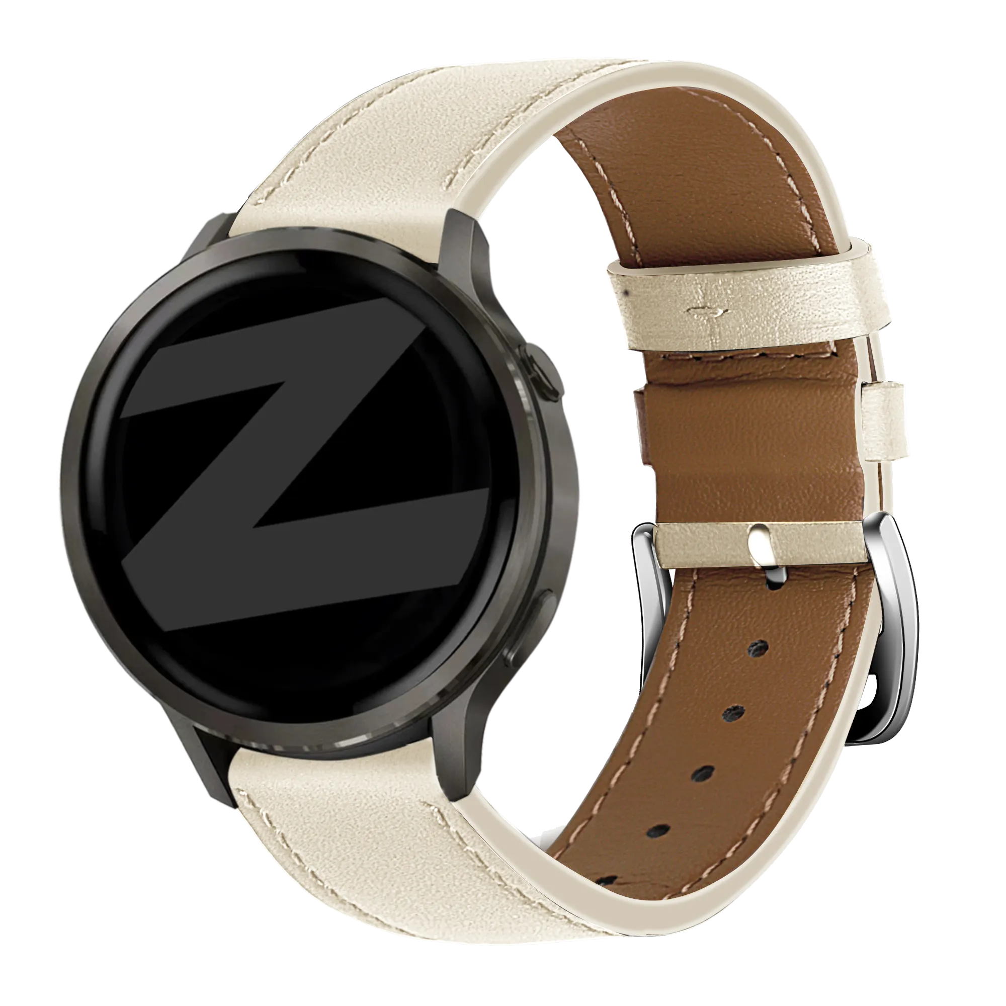 Bandz Bracelet cuir 'Deluxe' Garmin Vivomove Luxe (beige)