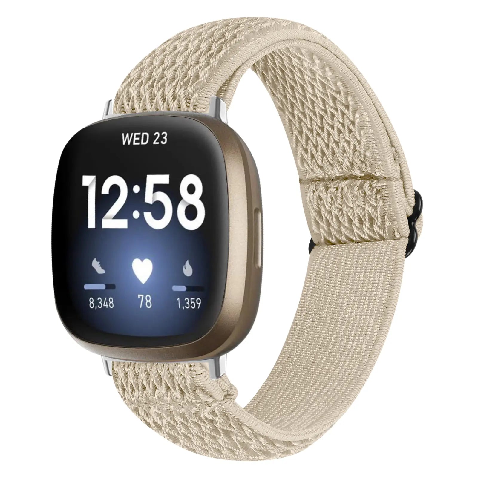 Bracelet élastique Fitbit Versa 3 (beige)