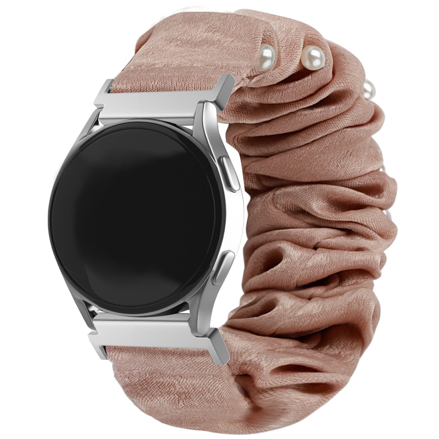 Samsung Galaxy Watch 4 44mm Scrunchie Strap with Pearls (Beige)