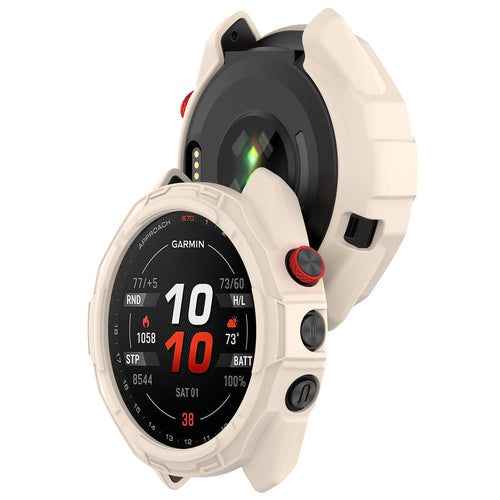 Coque TPU résistante Garmin Approach S70 - 42mm (beige)