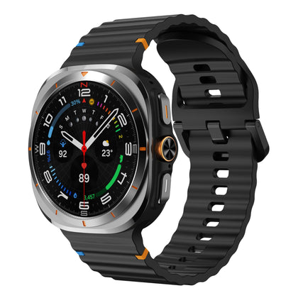 Bracelet silicone ondulé Samsung Galaxy Watch Ultra 2 (noir)