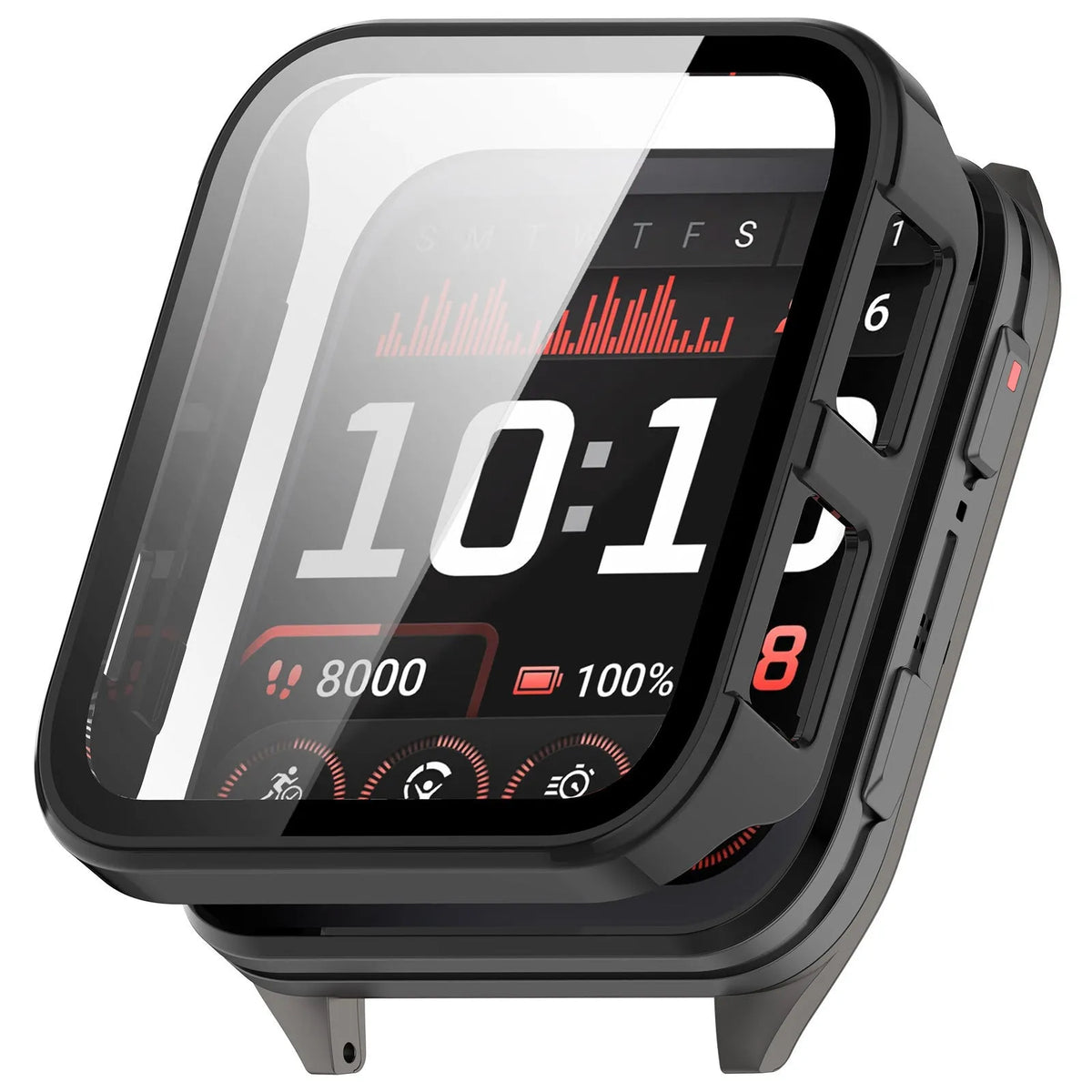 Coque avec verre trempé Garmin Venu X1 (noir)