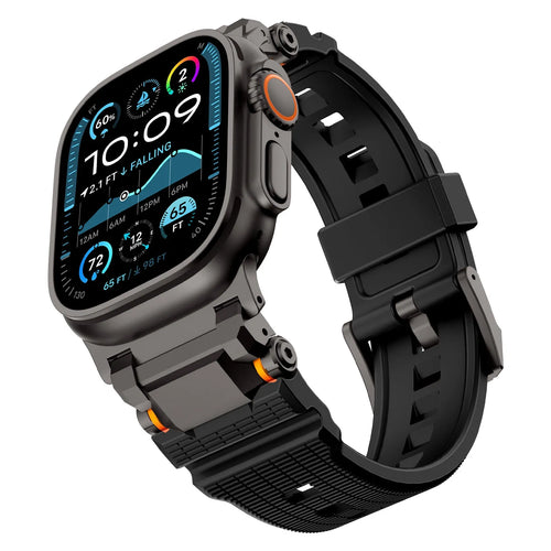 Bracelet silicone 'Adventurer' Apple Watch (noir avec noir)