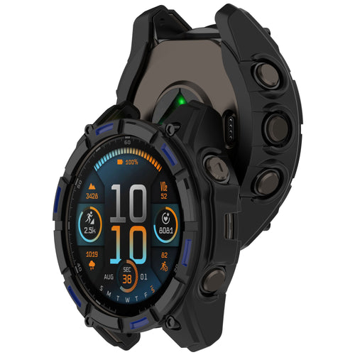 Coque TPU résistante Garmin Quatix 8 - 51mm (noir/bleu)