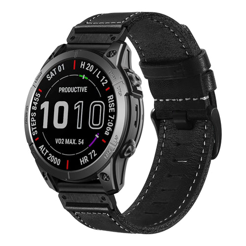 Garmin Descent Mk3i - 51mm Premium Leather Strap (Black)
