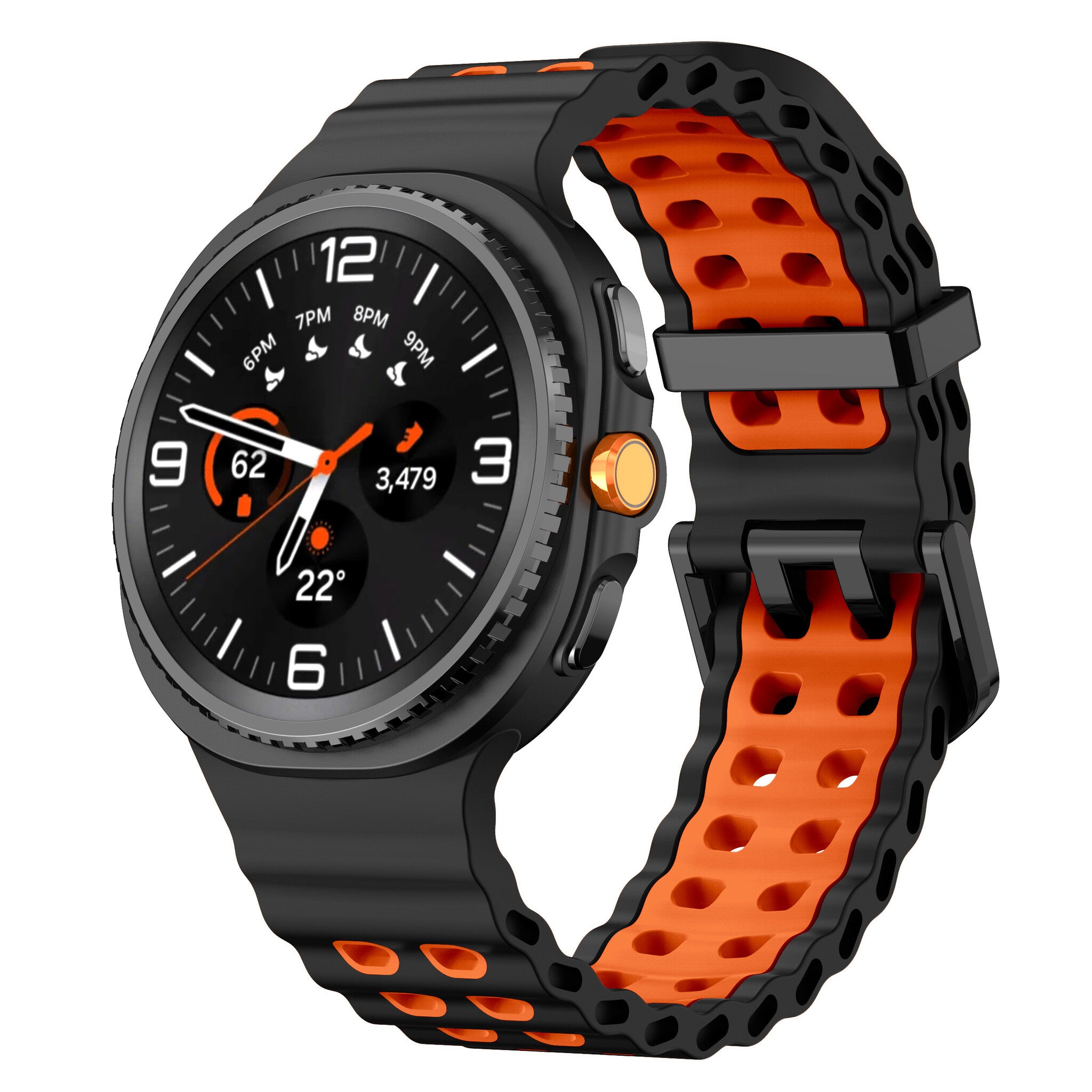 Bracelet Ocean Samsung Galaxy Watch 9 - 44mm (noir/orange)