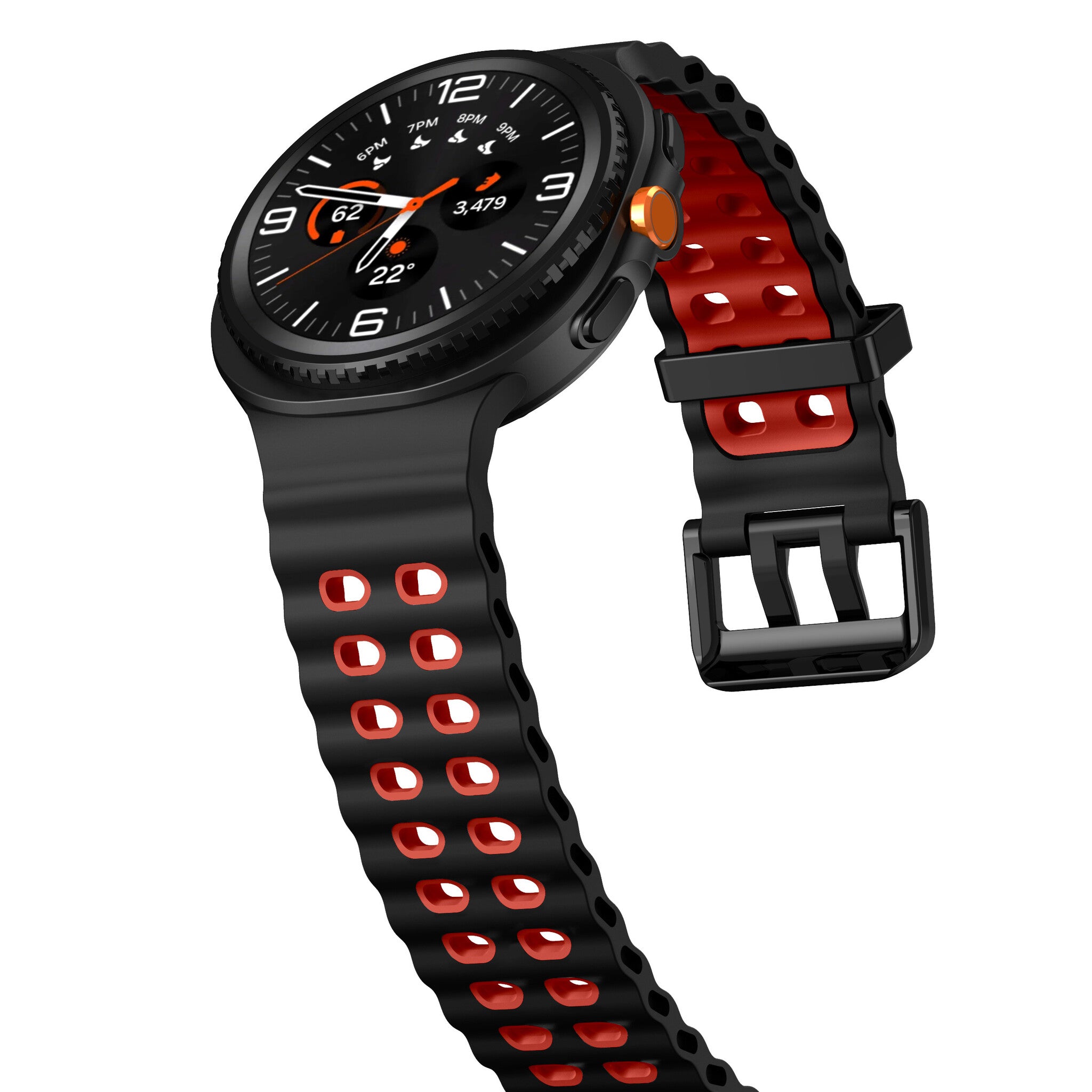 Bracelet Ocean Samsung Galaxy Watch 9 - 44mm (noir/rouge)