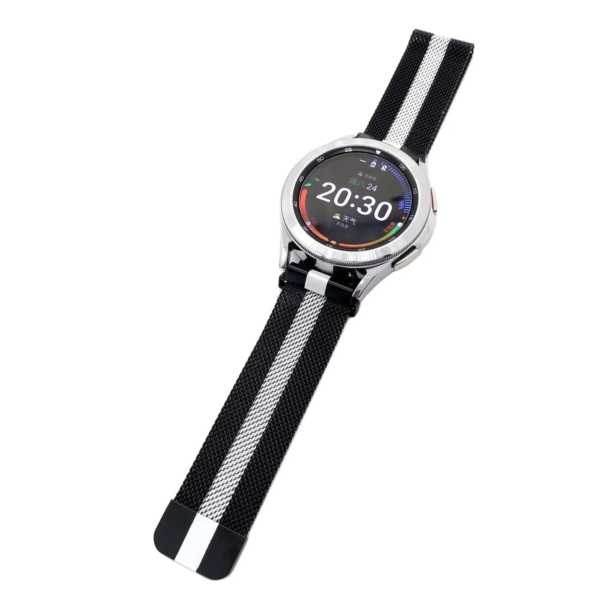 Polar Street X Milanese Strap (Black/White)