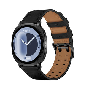 Bracelet cuir à double épingle Samsung Galaxy Watch 9 - 44mm (noir)