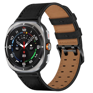 Bracelet cuir à double épingle Samsung Galaxy Watch Ultra (noir)